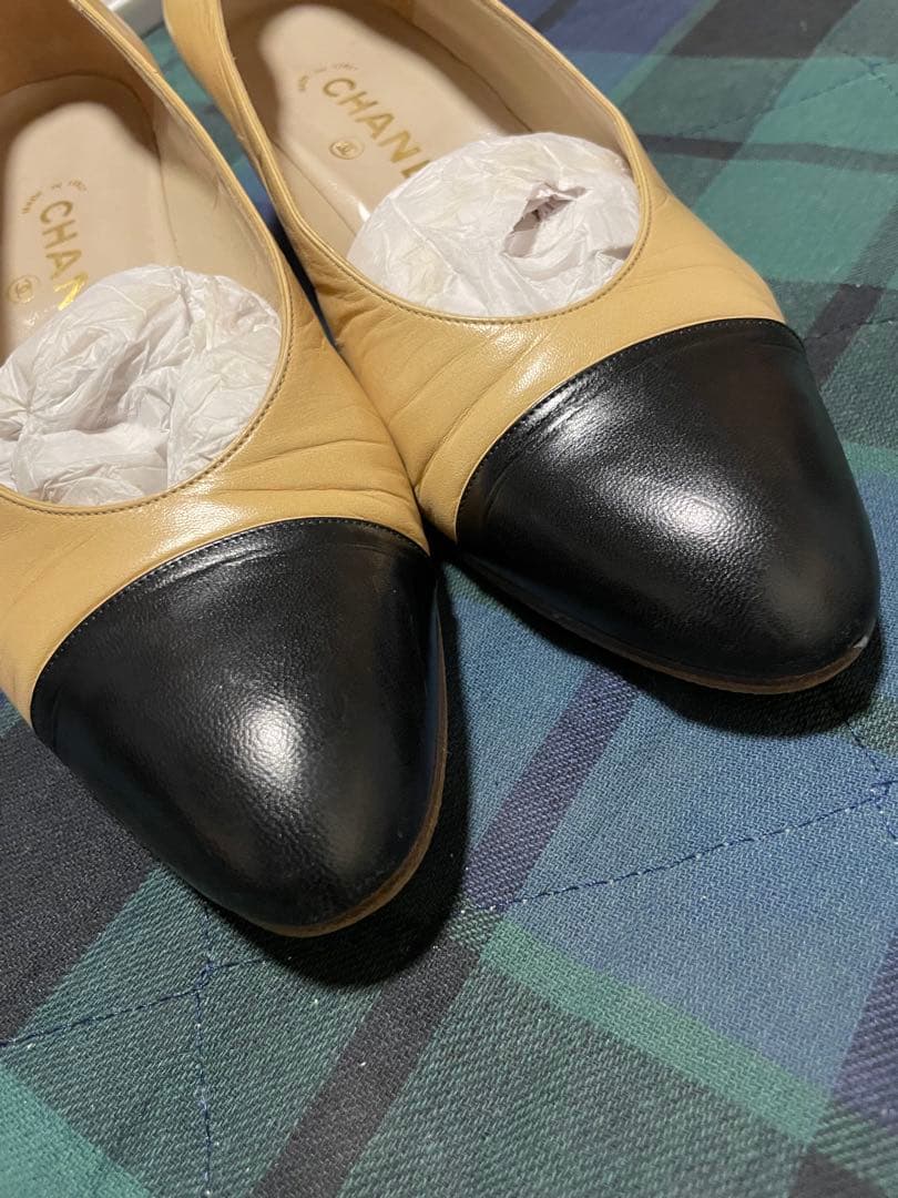 最安値シャネル　CHANEL ヴィンテージ　2トーンパンプス　バイカラーレザー