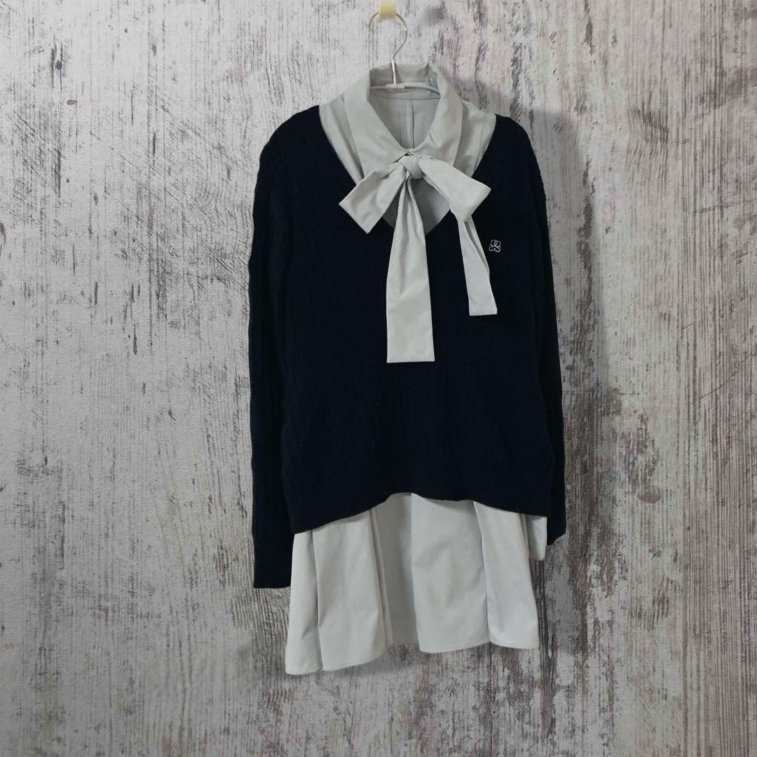 SNIDEL シャツコンビチュニック ネイビー 01