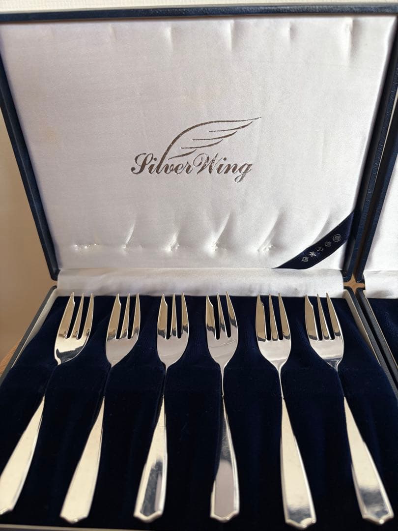 徳力本店 Silver Wing 銀製スプーン＆フォーク 各6本セット 箱入り