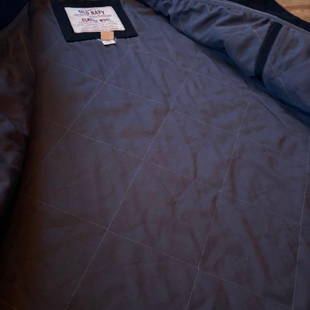 90s OLD NAVY ウールジャケット　短丈　ブラック　古着 レーヨン混