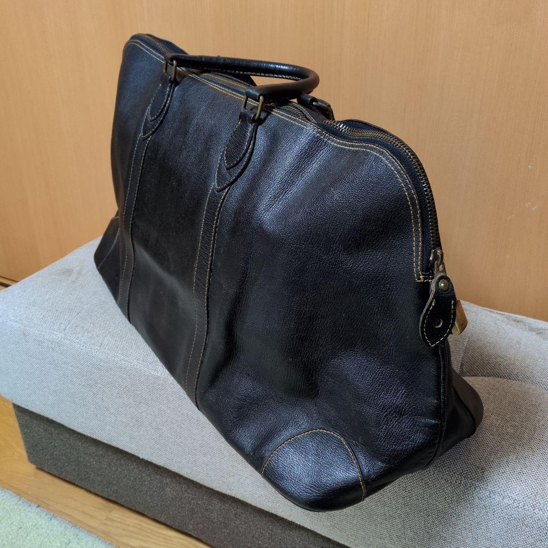 1980年代 コムデギャルソン 鍵付 黒革 旅行カバン トラベル