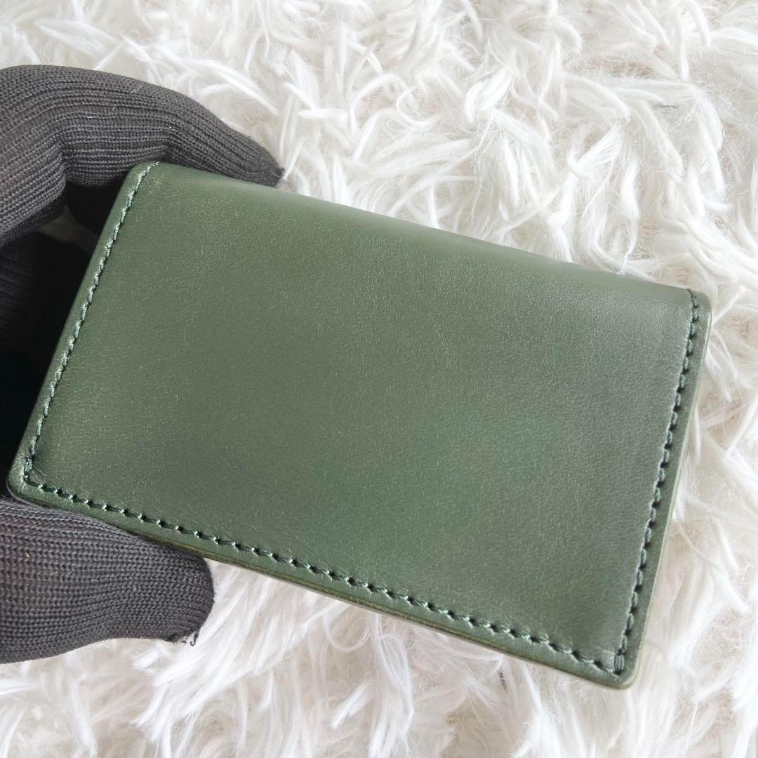 未使用級　エンダースキーマ　名刺入れ　カードケース　オールレザー　グリーン