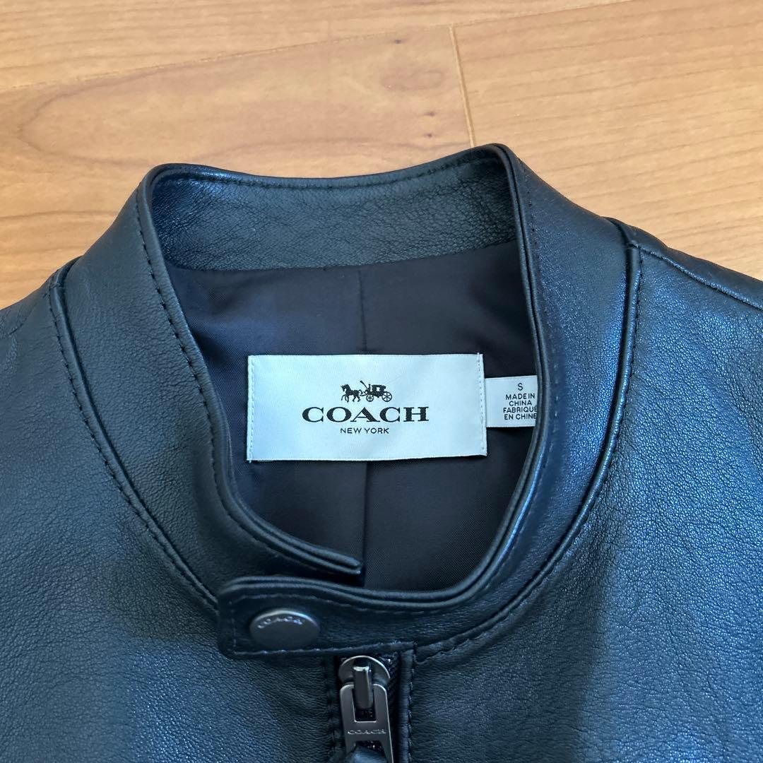 コーチ　COACH シングルライダースジャケット　S