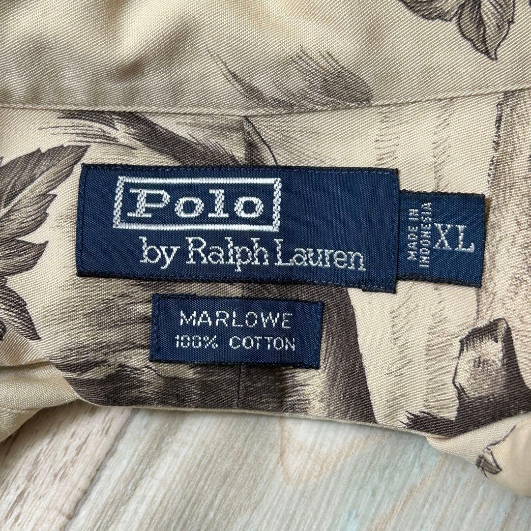 イ*ロ様 90s ラルフローレン MARLOWE 柄シャツ ハンティング 犬柄