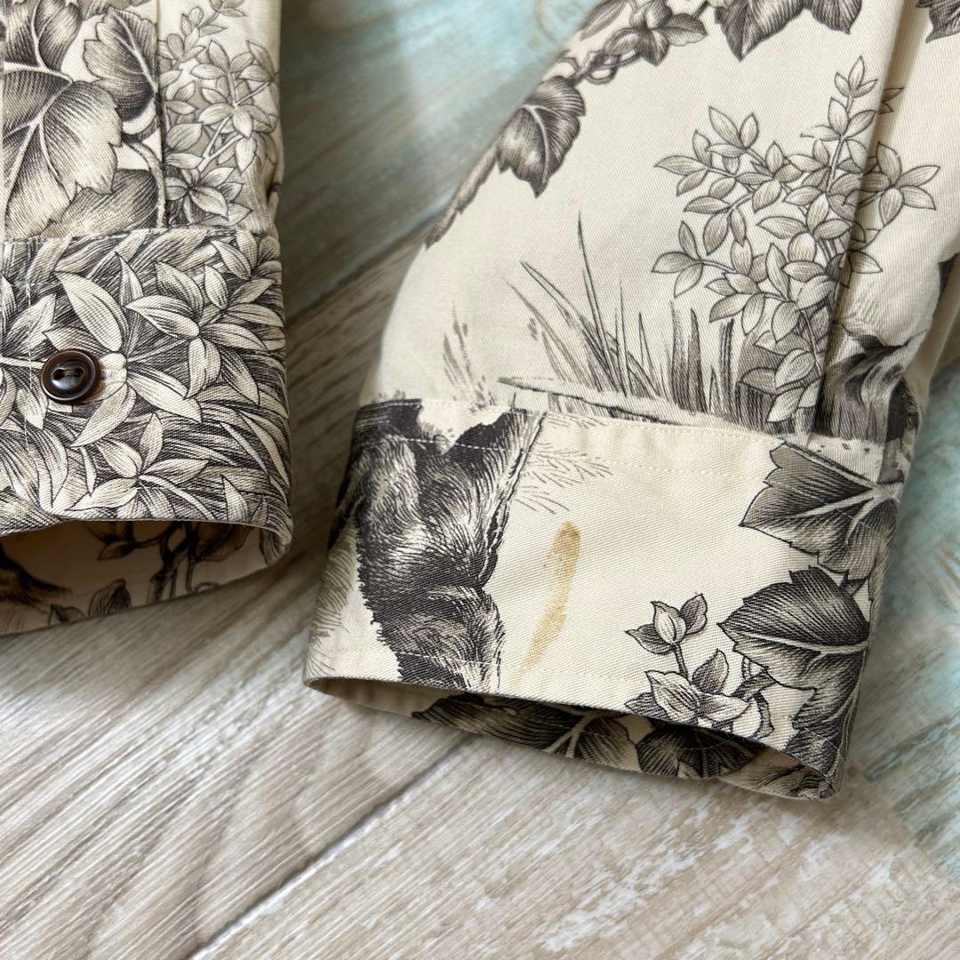 イ*ロ様 90s ラルフローレン MARLOWE 柄シャツ ハンティング 犬柄