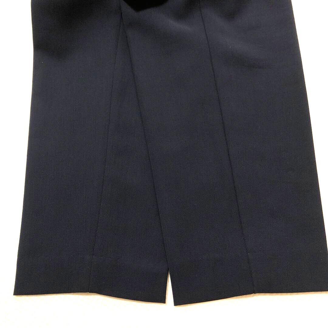 美品 PLST プラステ パンツスーツ 上下セットネイビー ノーカラー