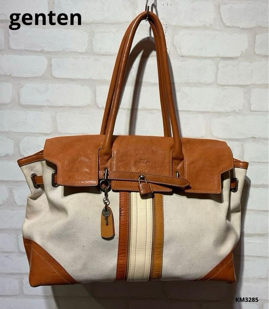 専用　genten ゲンテン　ボストンバッグ　キャンバス　レザー　南京錠