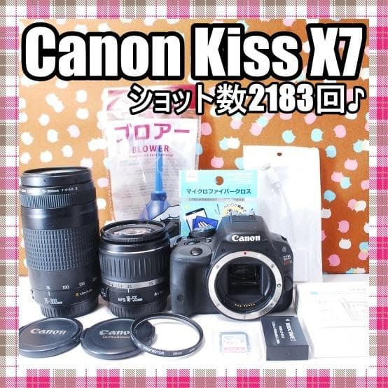 ✨ショット数2183回✨超美品✨Canon kiss X7 ダブルレンズセット