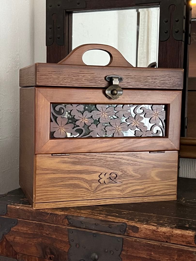 ナチュメイプル　メイクボックス　木製　和モダン　レトロ