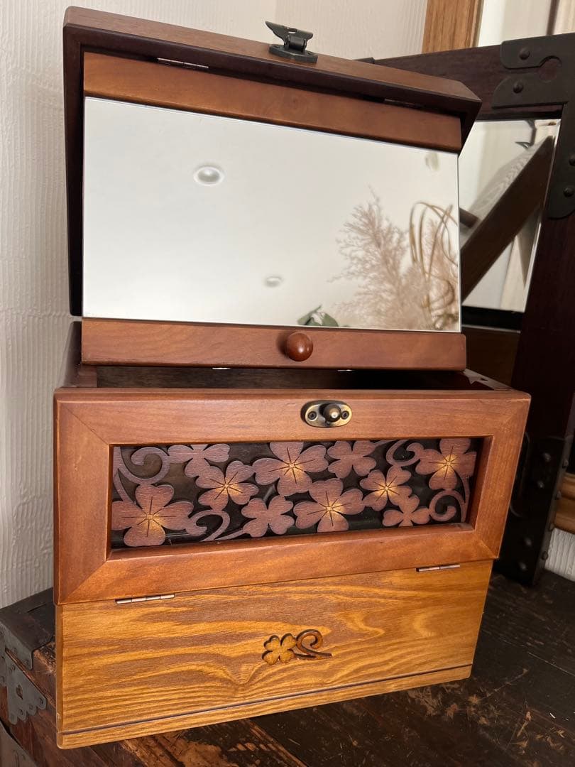 ナチュメイプル　メイクボックス　木製　和モダン　レトロ