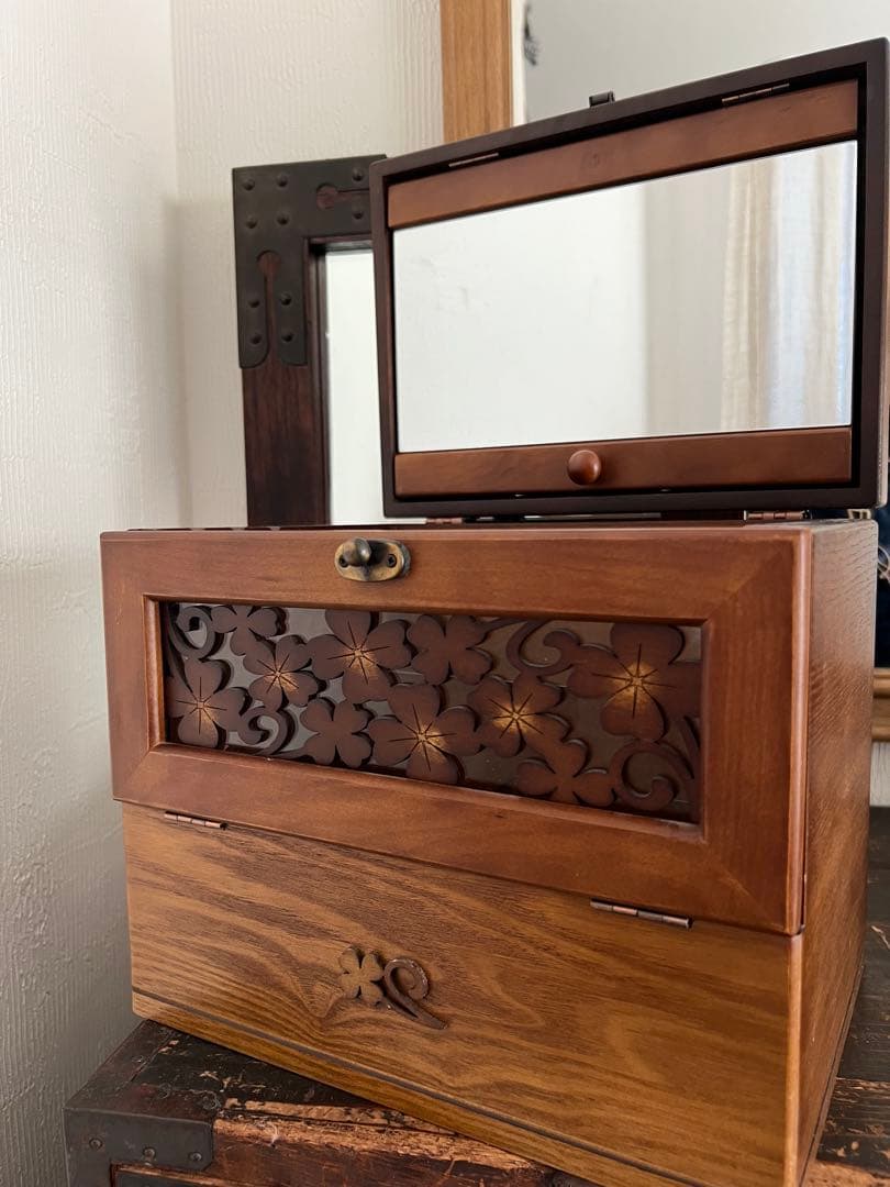 ナチュメイプル　メイクボックス　木製　和モダン　レトロ