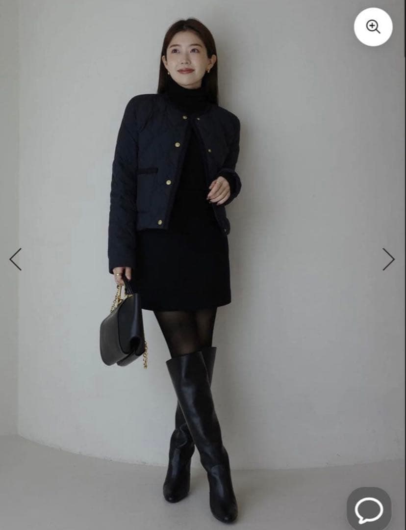 【TAION×anuans】ノーカラーキルティングショートダウン