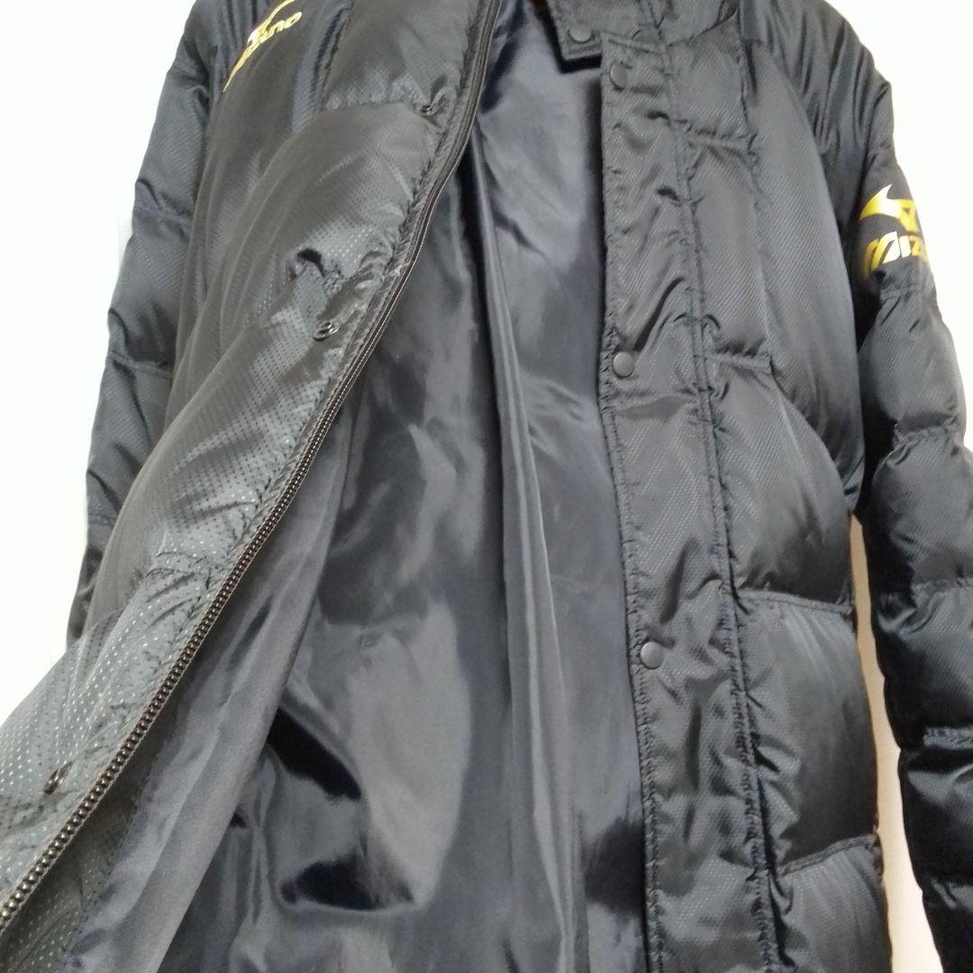 美品　MIZUNO ミズノ ダウン　ベンチコート　ロング　ブラック　L