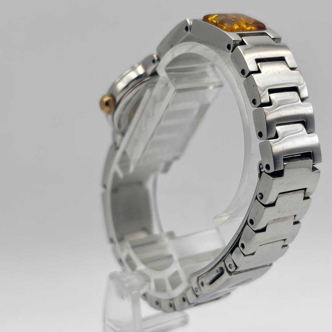 【希少】Amber 久慈琥珀 ソーラー 腕時計 シェル盤 琥珀 メタルブレス