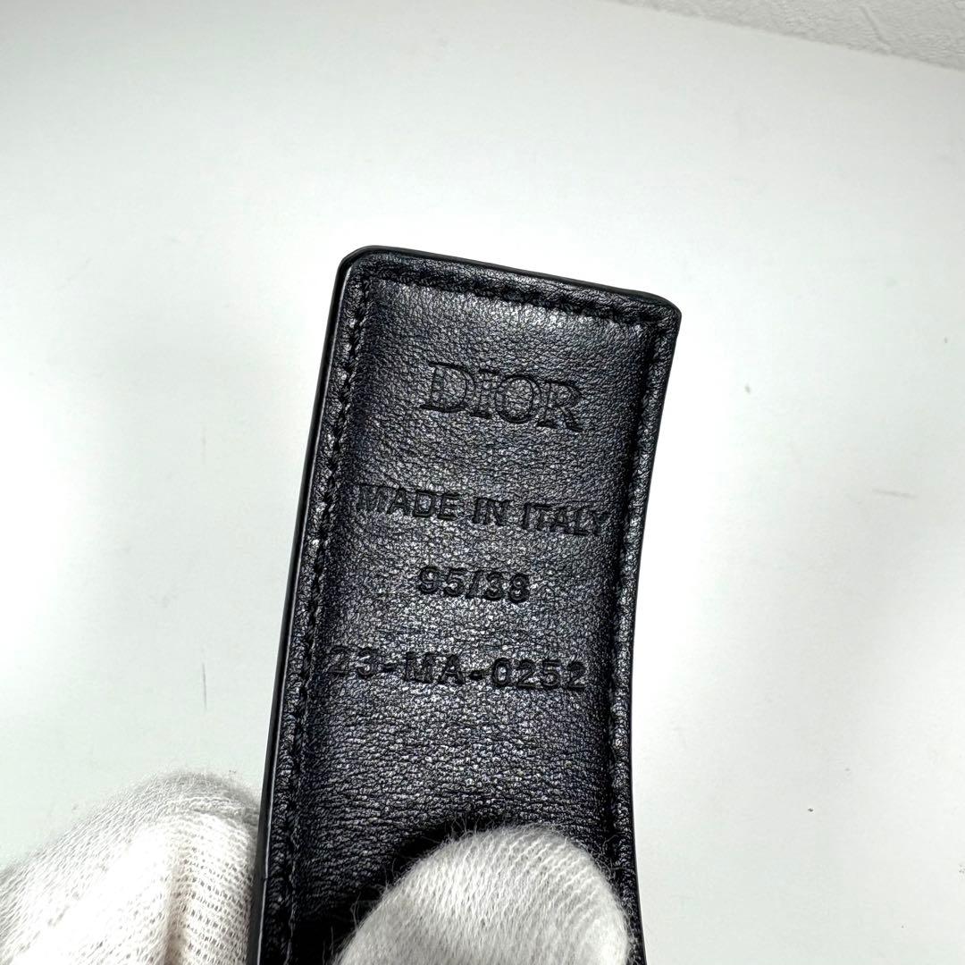 ☆人気☆DIOR オブリーク柄 パンチング レザーベルト