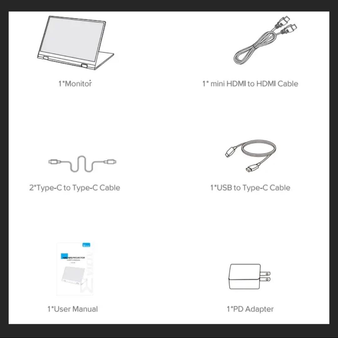 新品　13.3インチ　モニター178度超広視野角のIPSディスプレイ360度回転