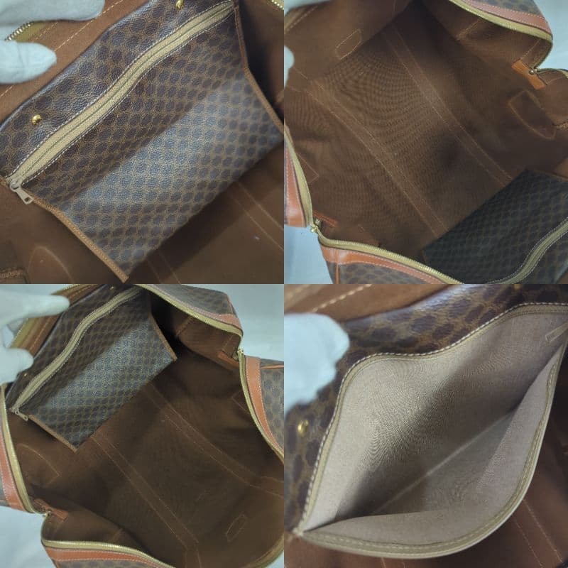 CELINE セリーヌ マカダム レザー ボストンバッグ 大容量