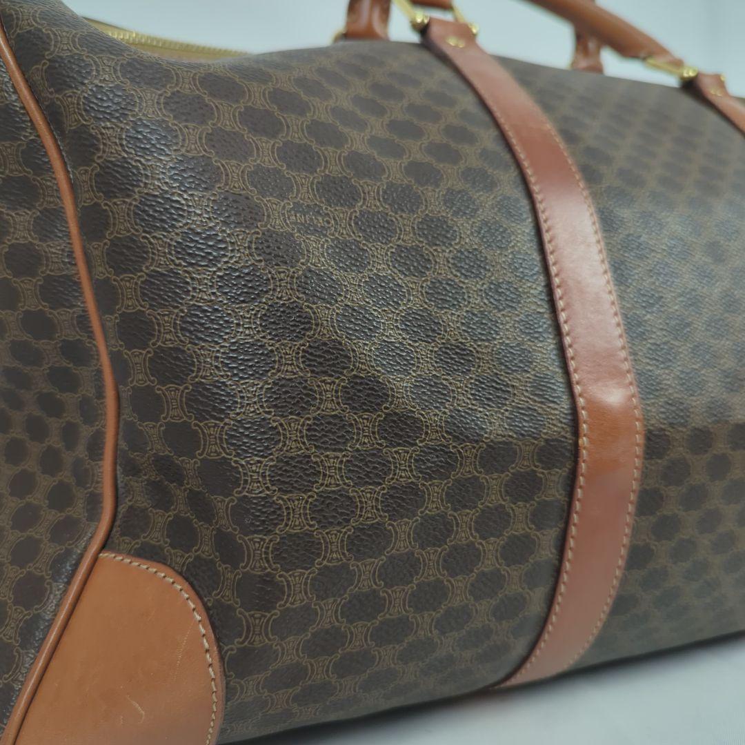 CELINE セリーヌ マカダム レザー ボストンバッグ 大容量