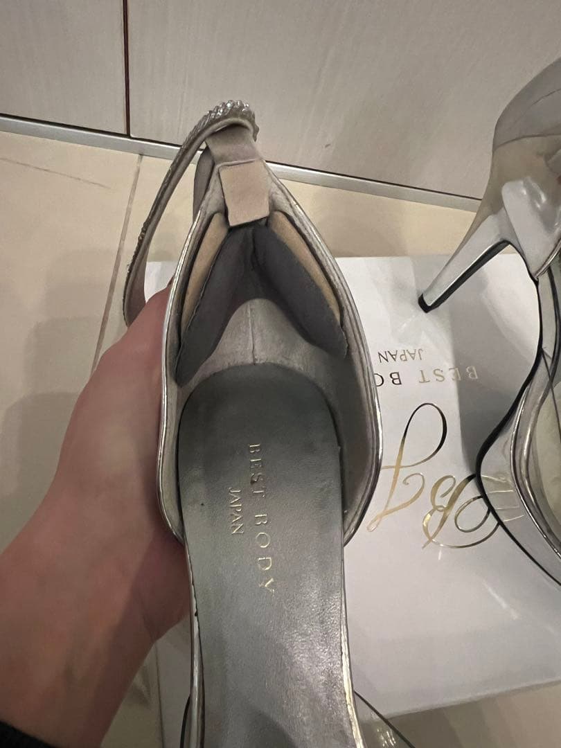 ベストボディジャパン公式ヒール24cm ラインストーンストラップハイヒール⭐️値下