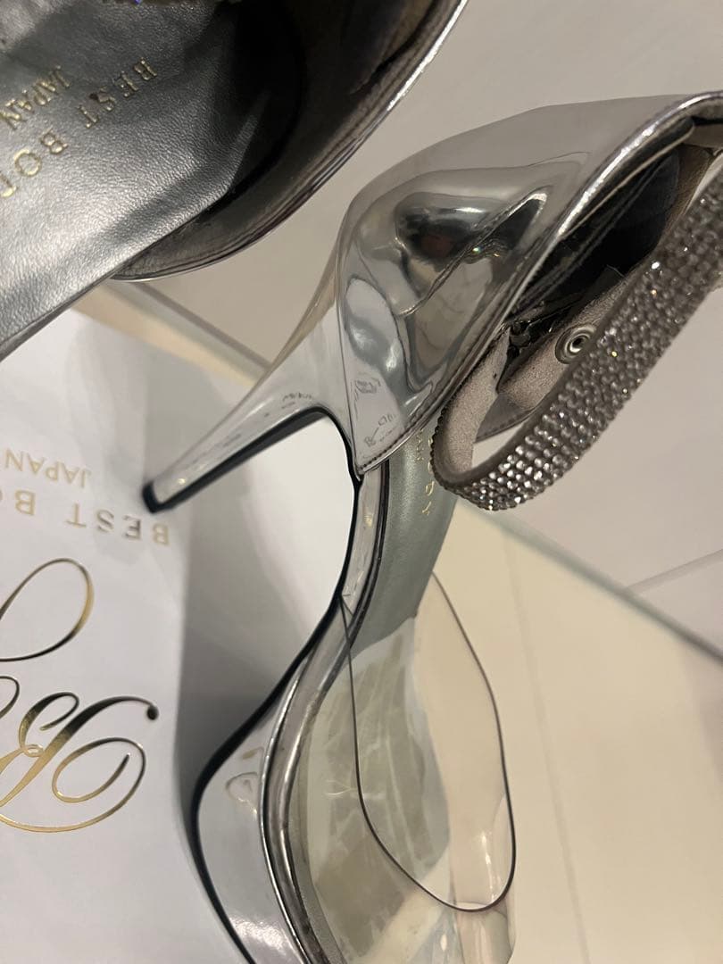 ベストボディジャパン公式ヒール24cm ラインストーンストラップハイヒール⭐️値下