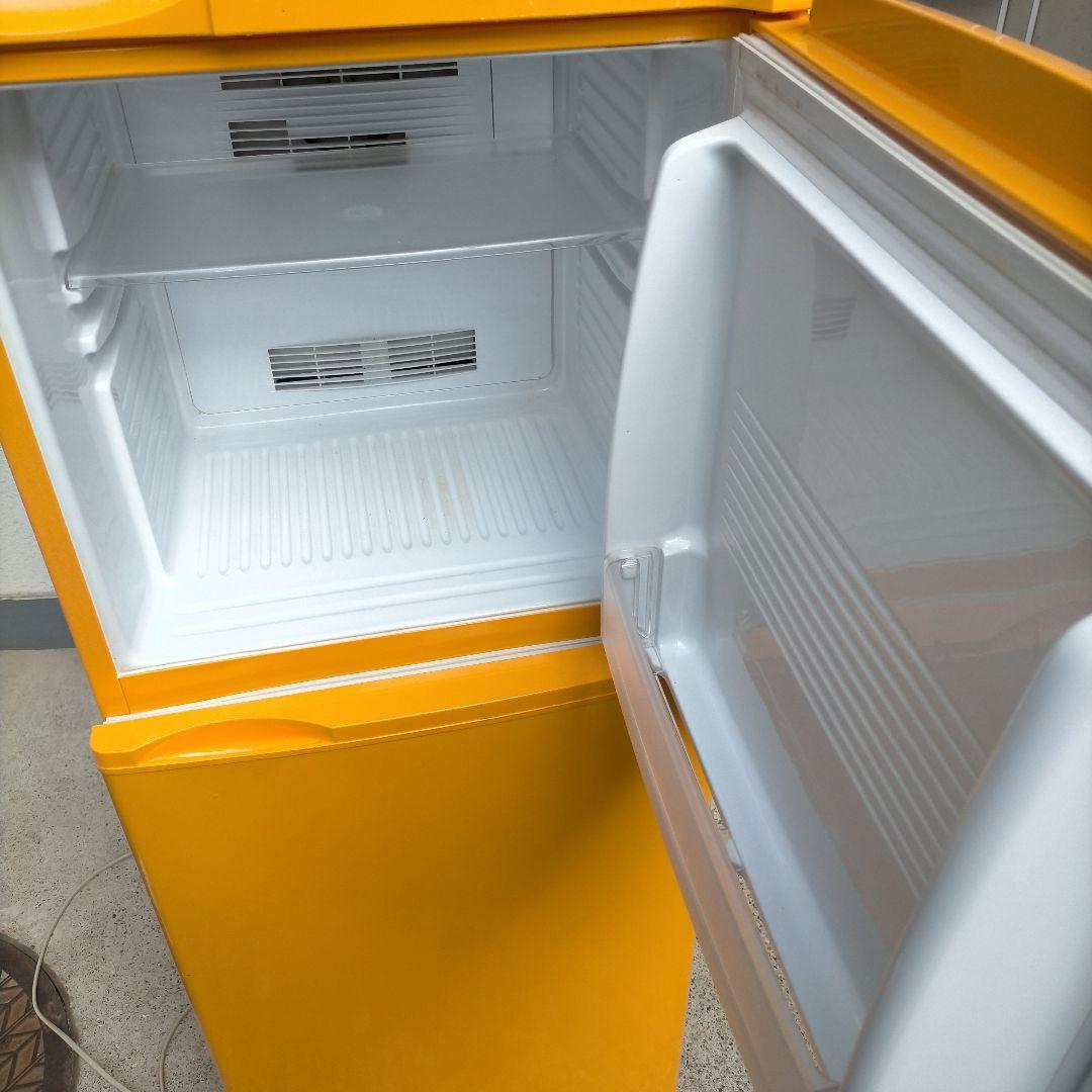 送料無料 アクア　ノンフロン冷凍冷蔵庫　AQR-141A　オレンジ色