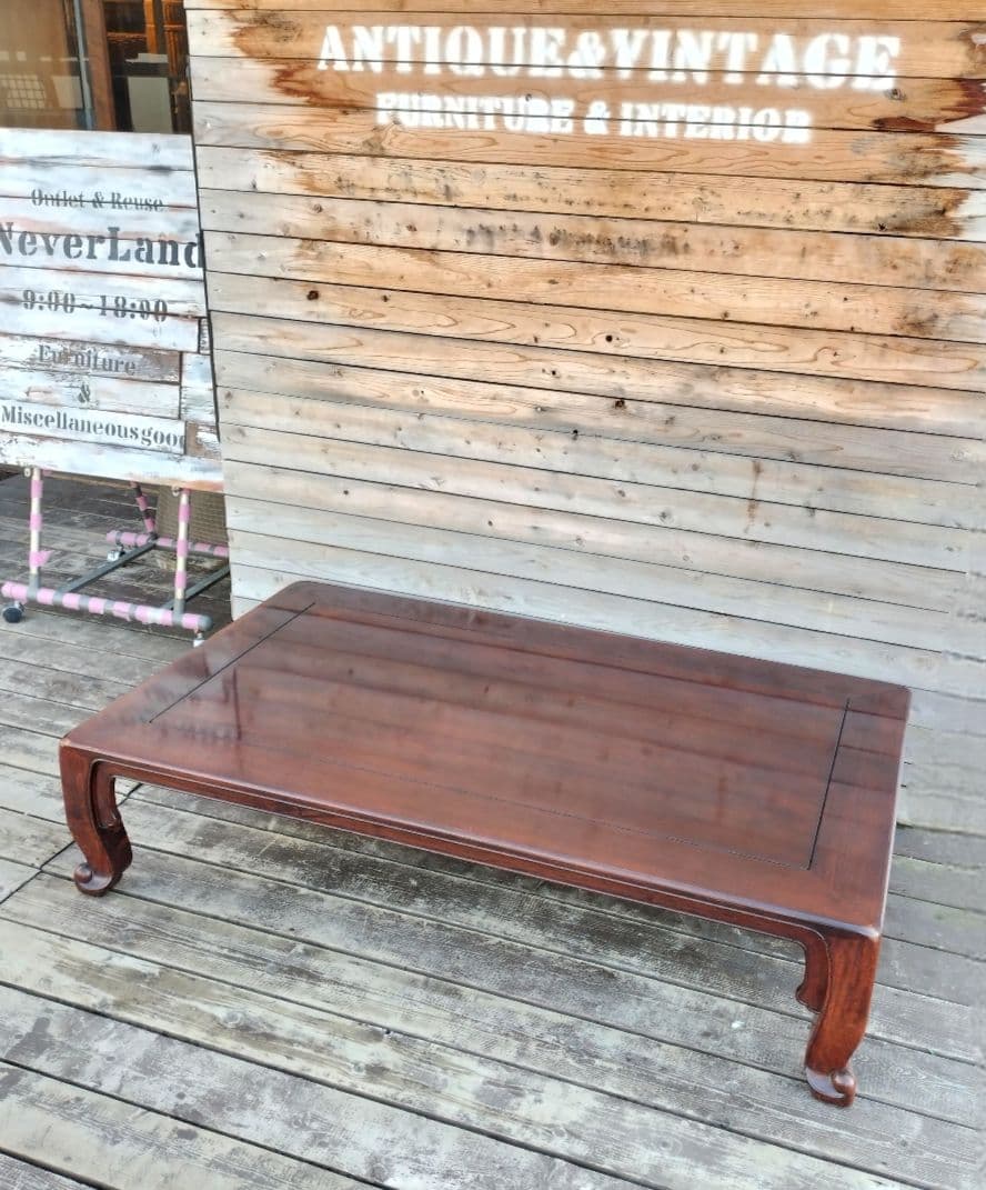 M♦ばんばん送料込　漆塗り　紫檀(シタン)　無垢材　唐木　座卓