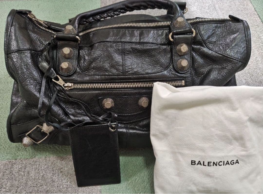 BALENCIAGA 黒 レザー ハンドバッグ　ジャイアントシティ