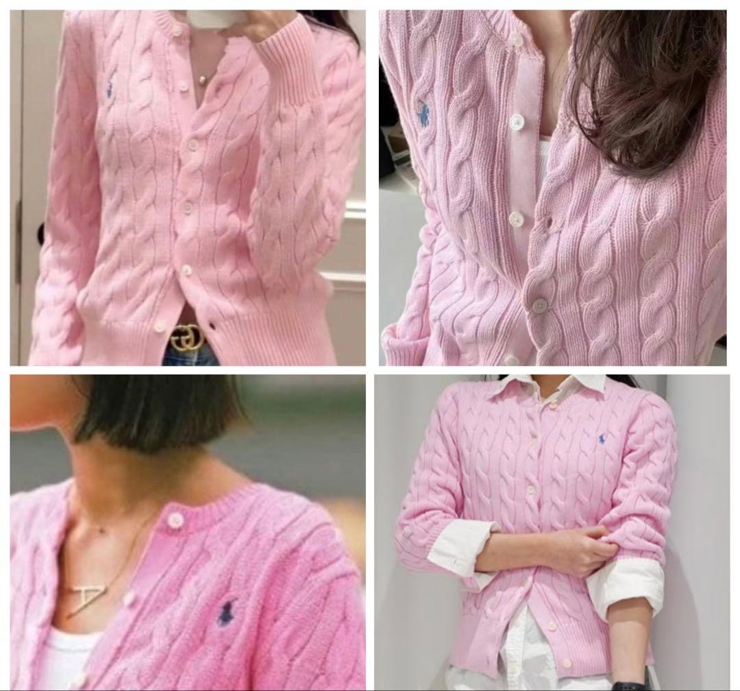 ポロ ラルフローレン コットン ニット ケーブル カーディガン 大人気✨極美品