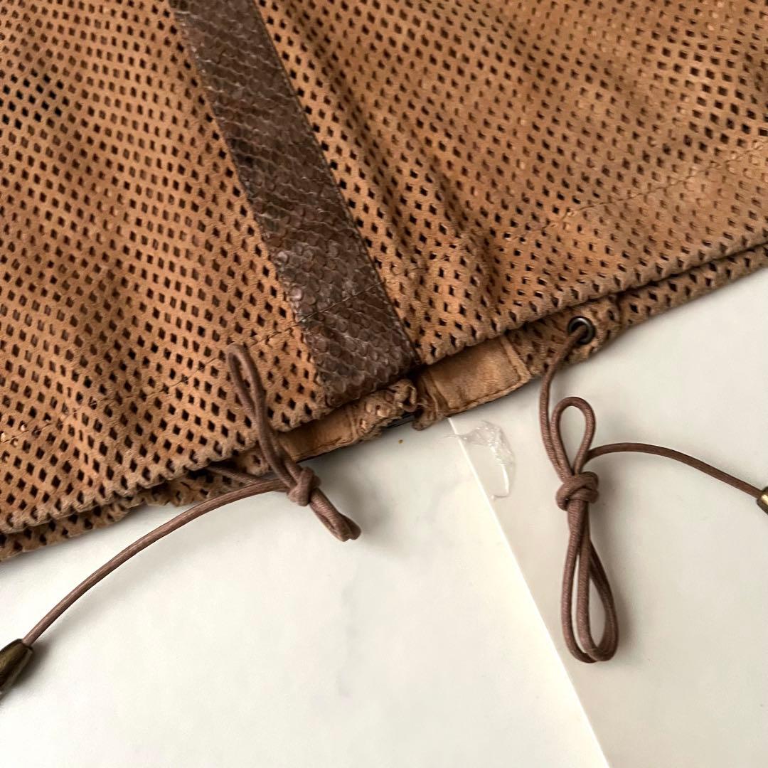 Alexander McQUEEN レザージャケット メッシュ パーカーパイソン