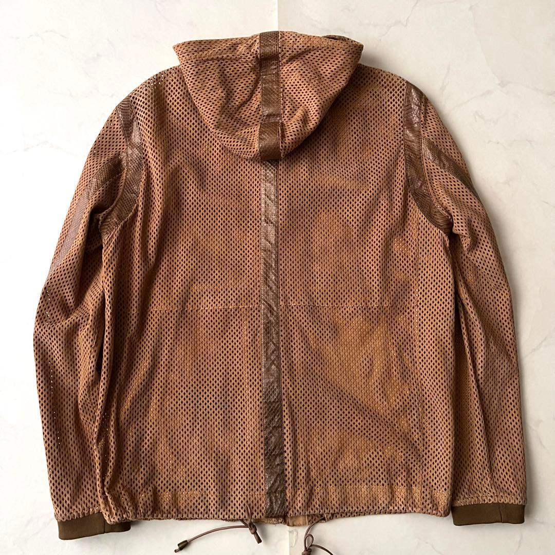 Alexander McQUEEN レザージャケット メッシュ パーカーパイソン