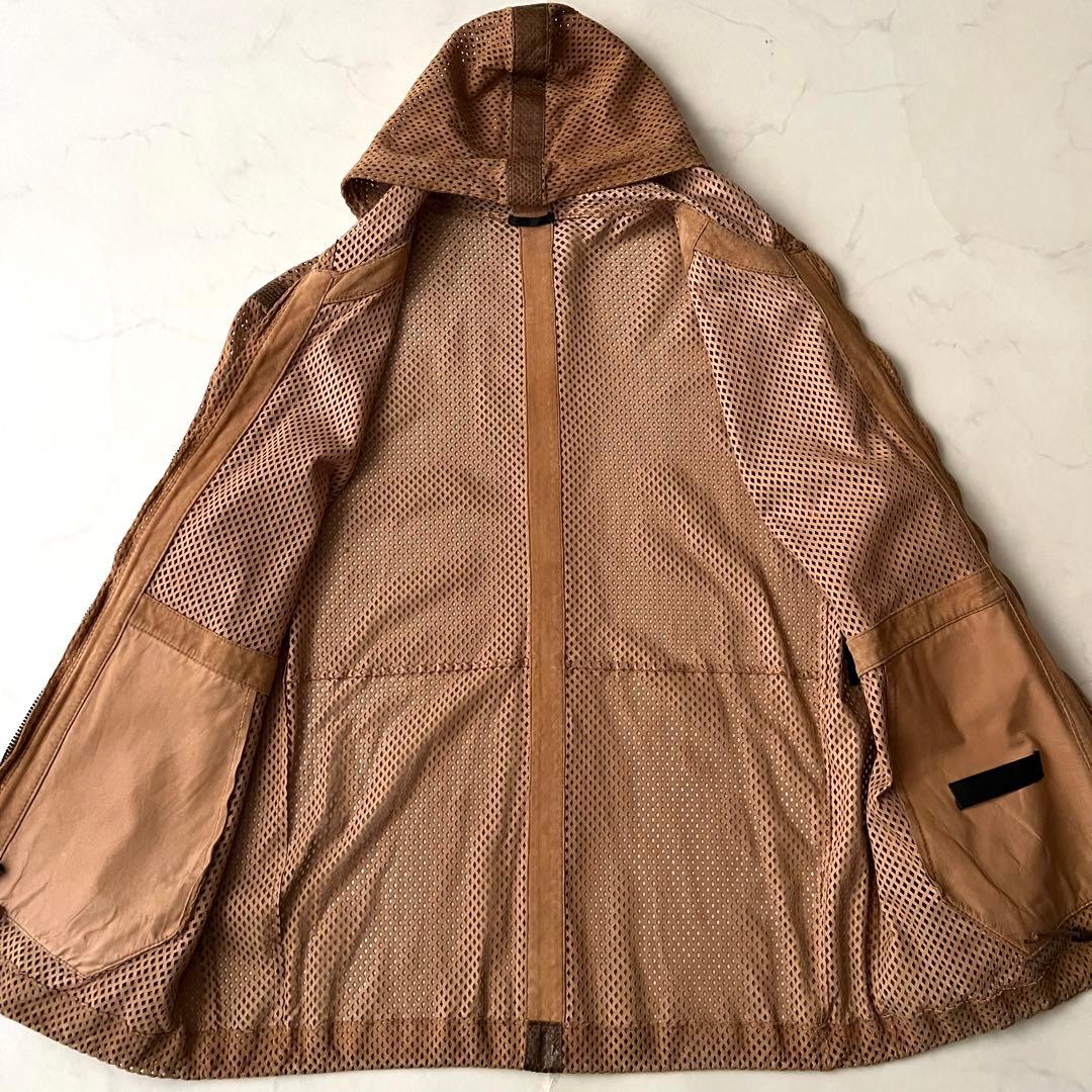 Alexander McQUEEN レザージャケット メッシュ パーカーパイソン