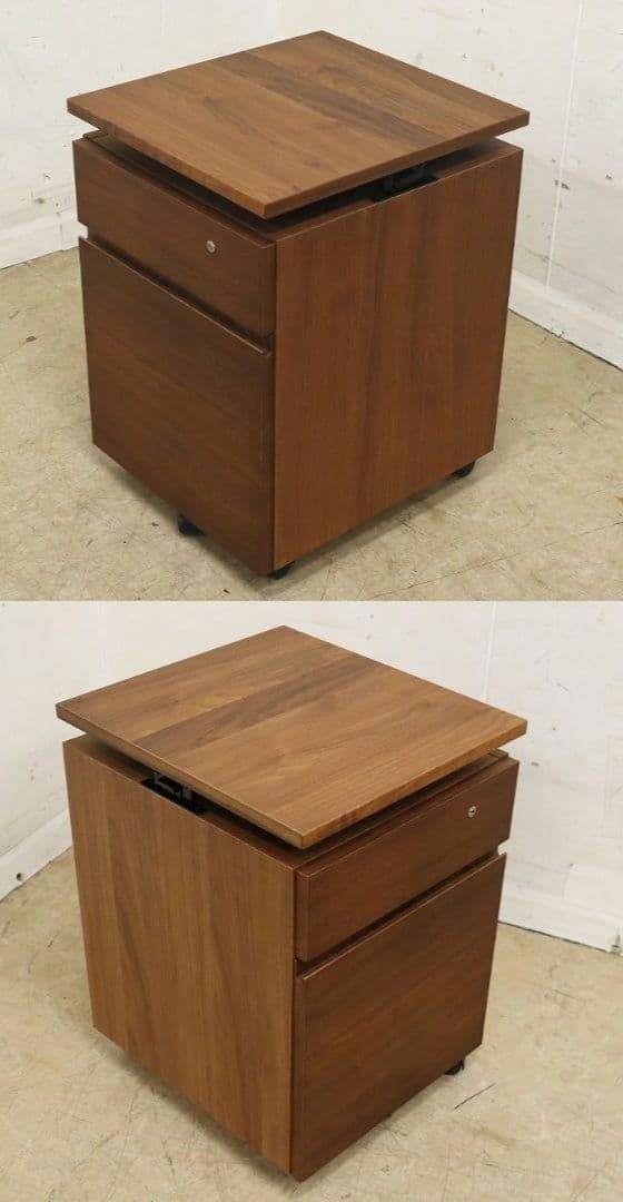 美品【カリモク】デスクワゴン SS04・ウォールナット材・袖机・ユーティリティー