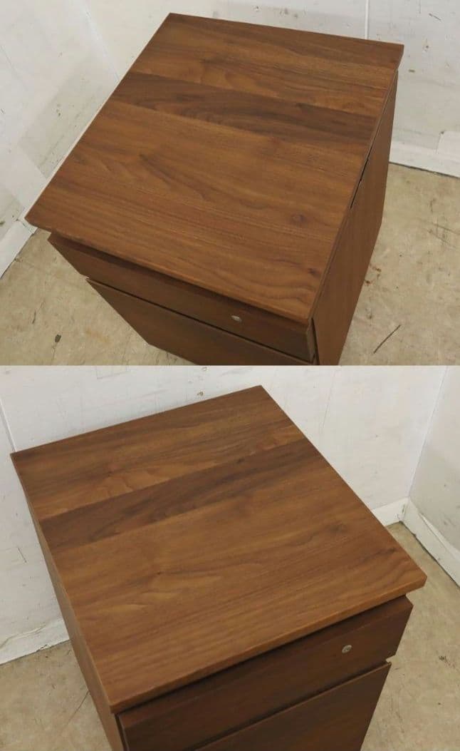 美品【カリモク】デスクワゴン SS04・ウォールナット材・袖机・ユーティリティー