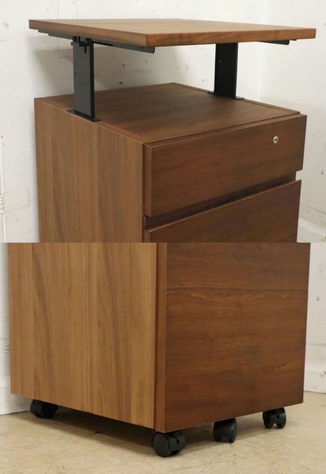 美品【カリモク】デスクワゴン SS04・ウォールナット材・袖机・ユーティリティー