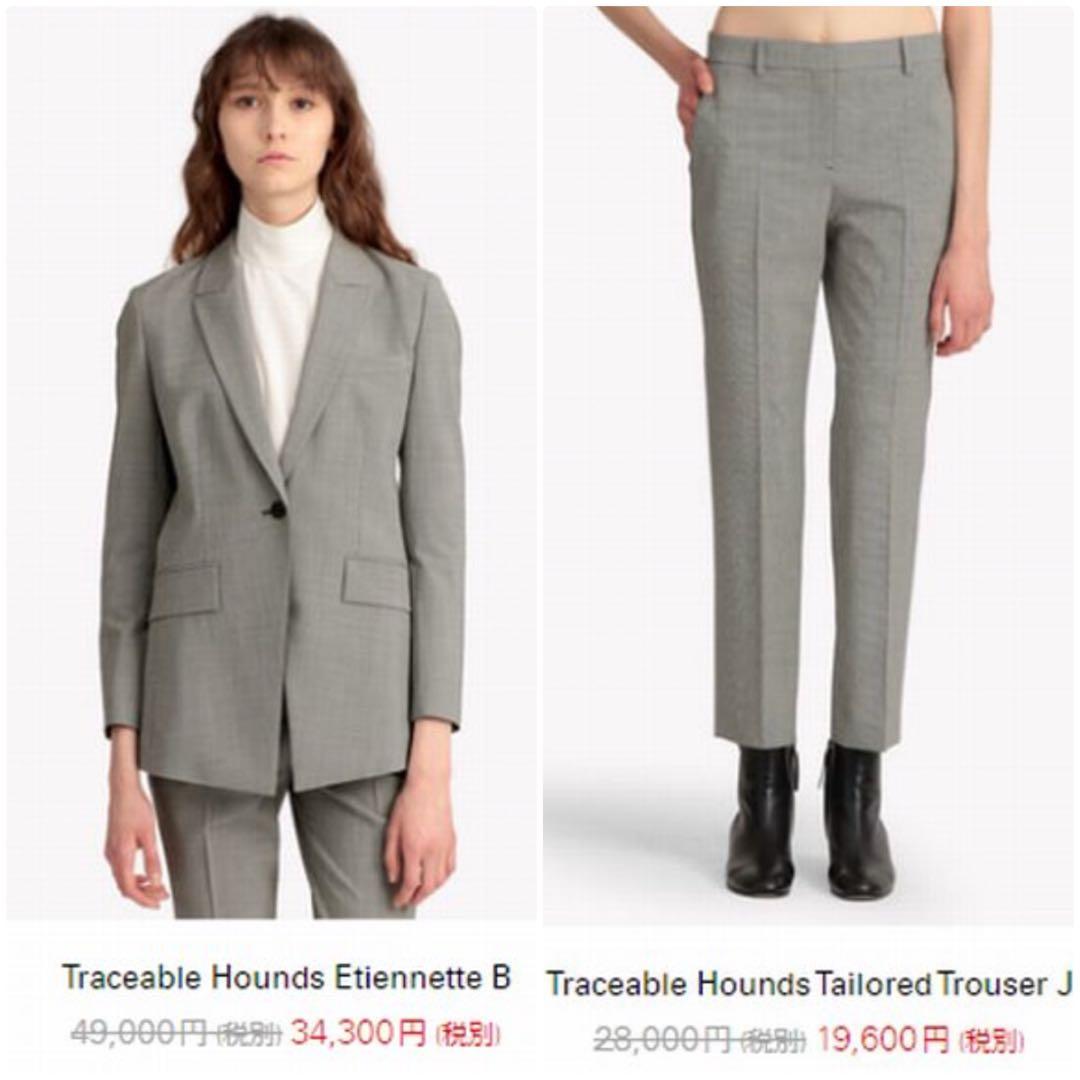 theory traceable ハウンドトゥース　千鳥格子パンツスーツ