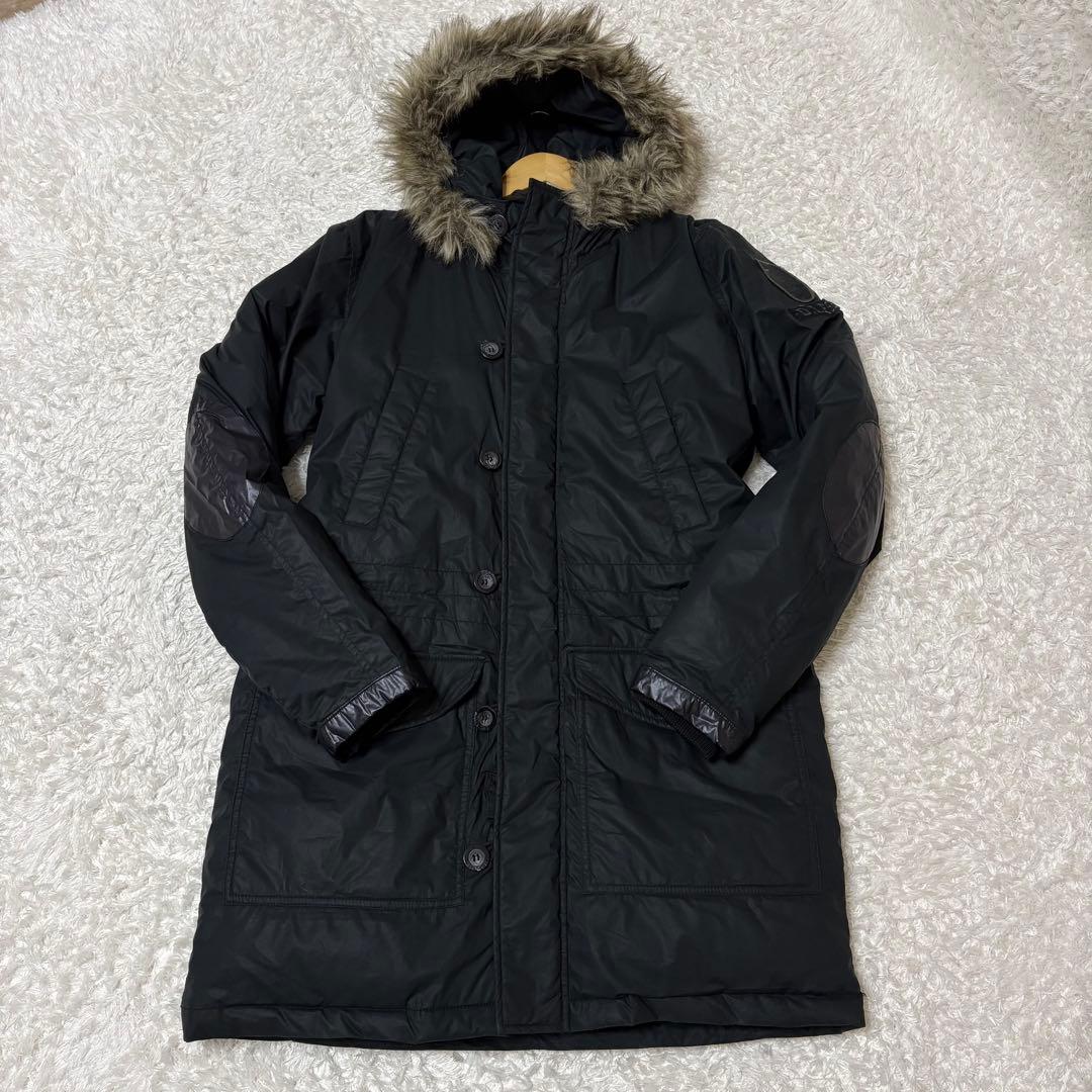 DIESEL ダウンコート　ジャケット　ブラック　エルボパッチ　L