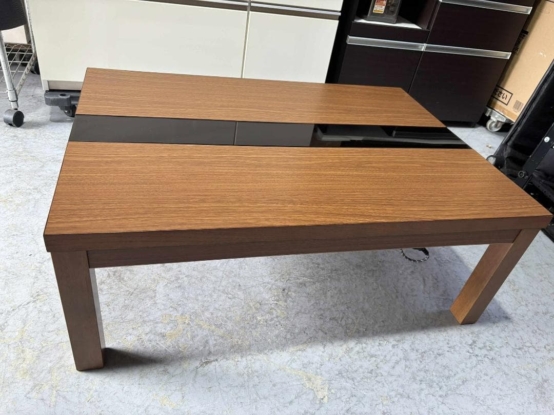 うさぎ 株式会社 プラス 木目 長方形 こたつトップ黒ガラス付幅106cm