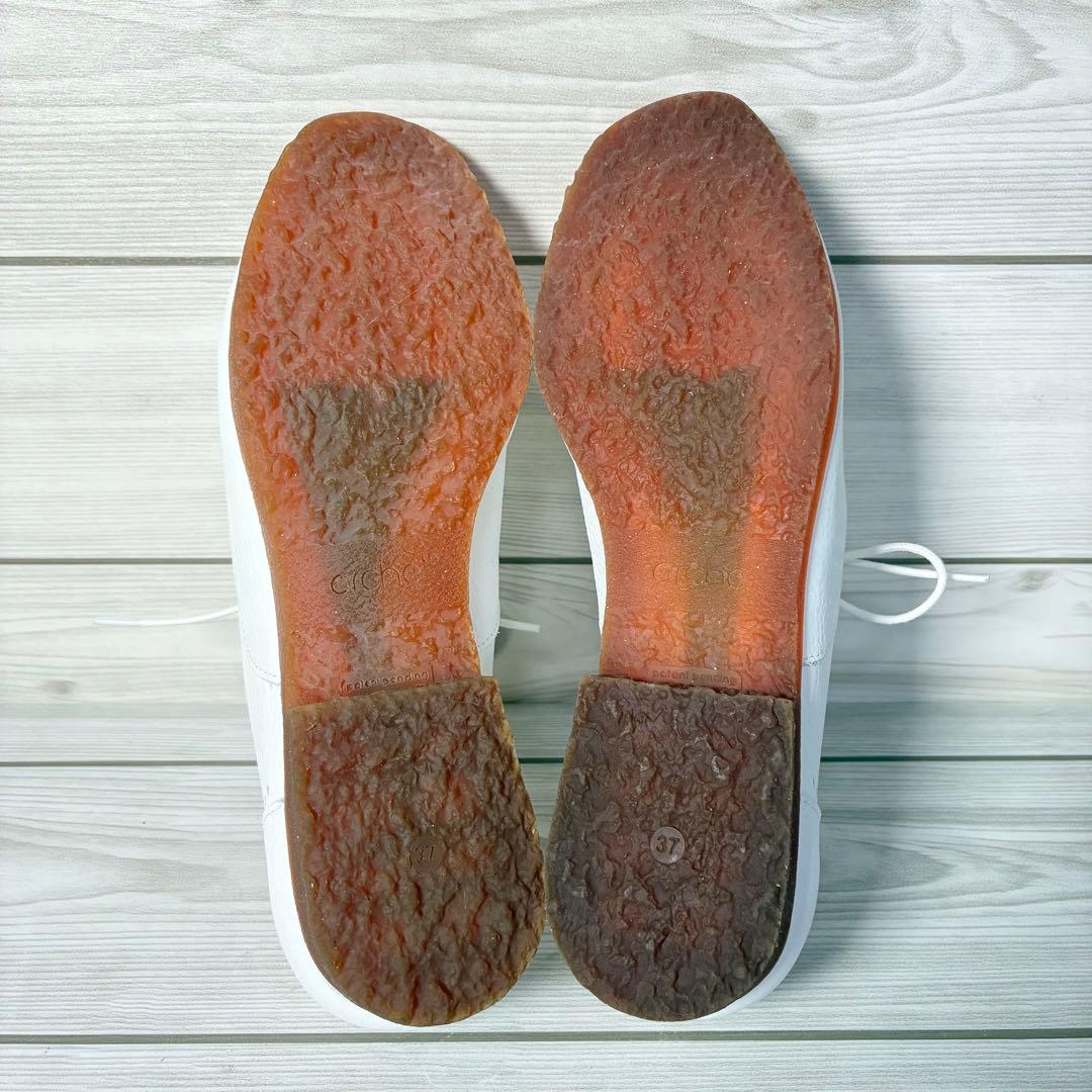 137【ほぼ新品】アルシュ SADIZIレースアップシューズ 本革 白 37