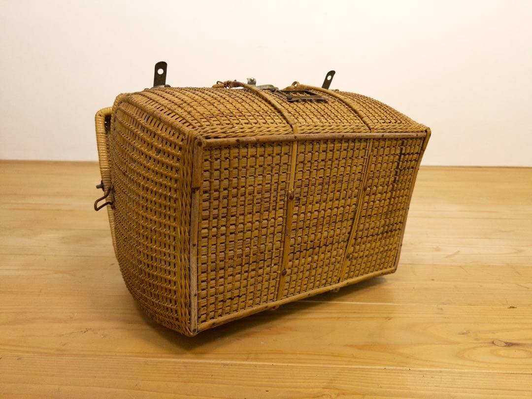 【須賀】籐　バッグ　2a015　古道具　古家具　ビンテージ