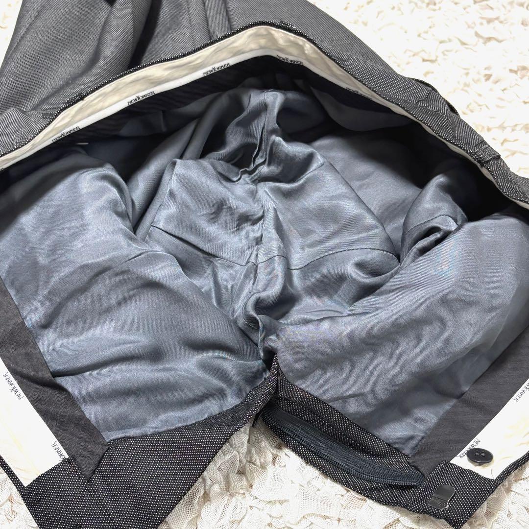 美品 ニューヨーカー パンツスーツ セットアップ シルク混 グレー 15 2XL