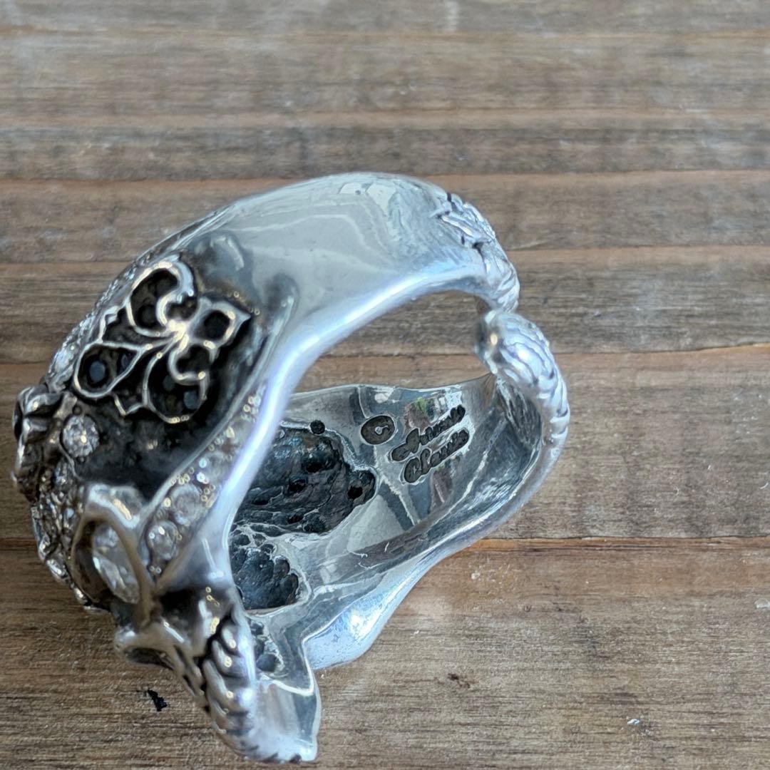 希少 アルテミスクラシック スカルリング 925 ジルコニア 13号 シルバー