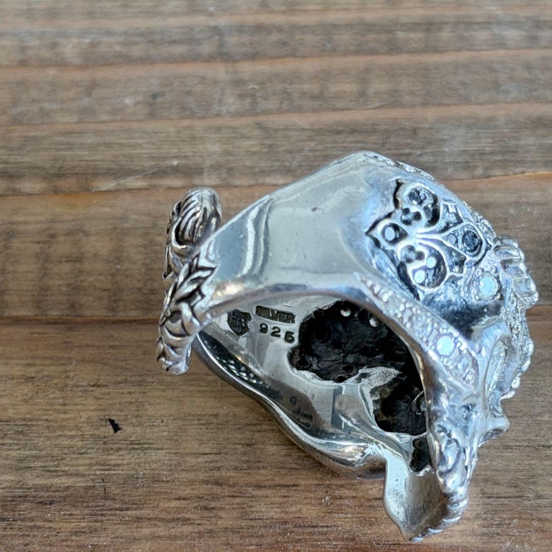 希少 アルテミスクラシック スカルリング 925 ジルコニア 13号 シルバー