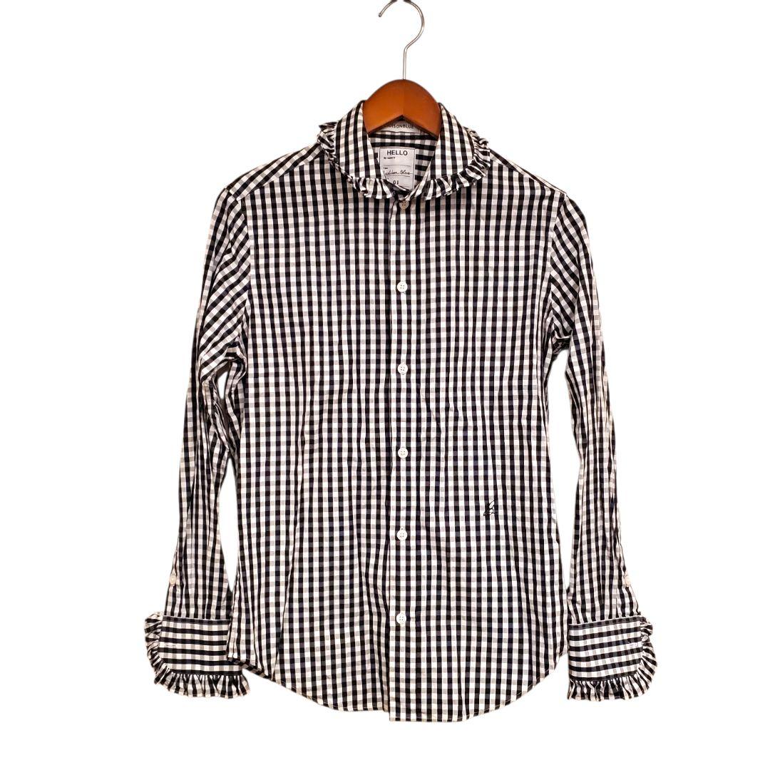 マディソンブルー　ギンガムチェックフリルシャツ 美品サイズS