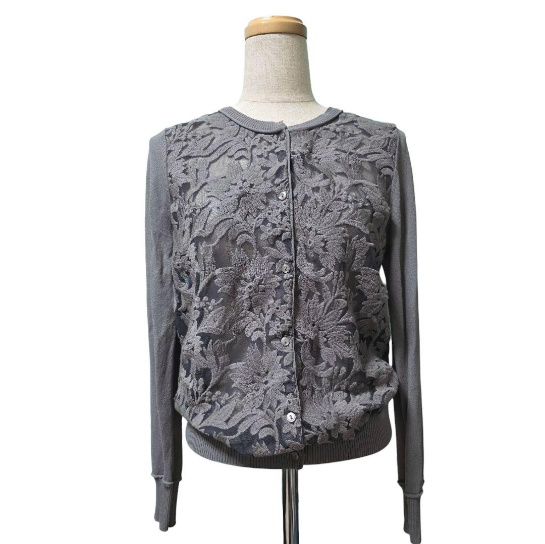 Sov. グレー 花柄 ニットアンサンブル