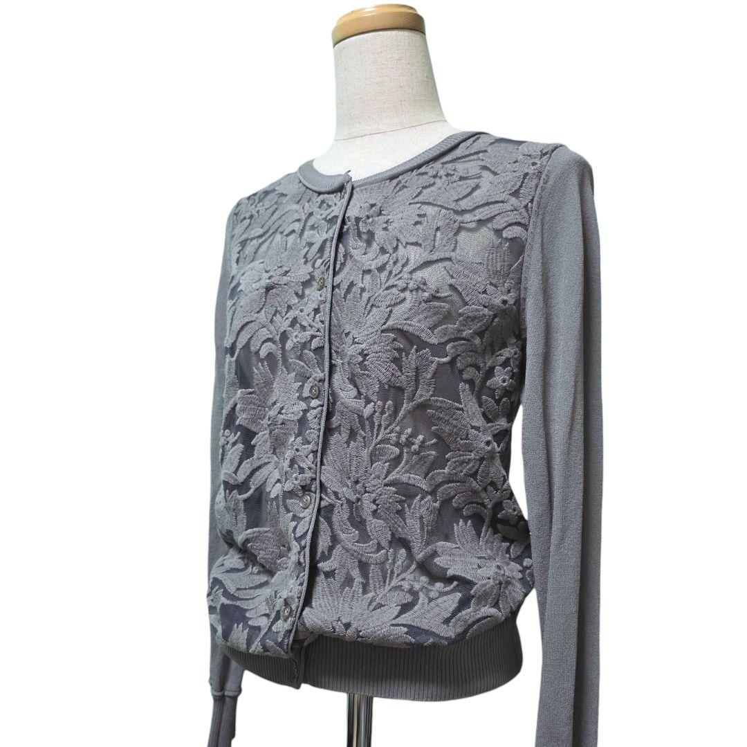 Sov. グレー 花柄 ニットアンサンブル