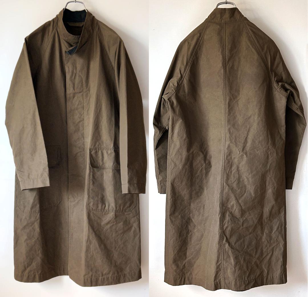【極美品】MHL. オイルドコットン スタンドカラー ロングコート