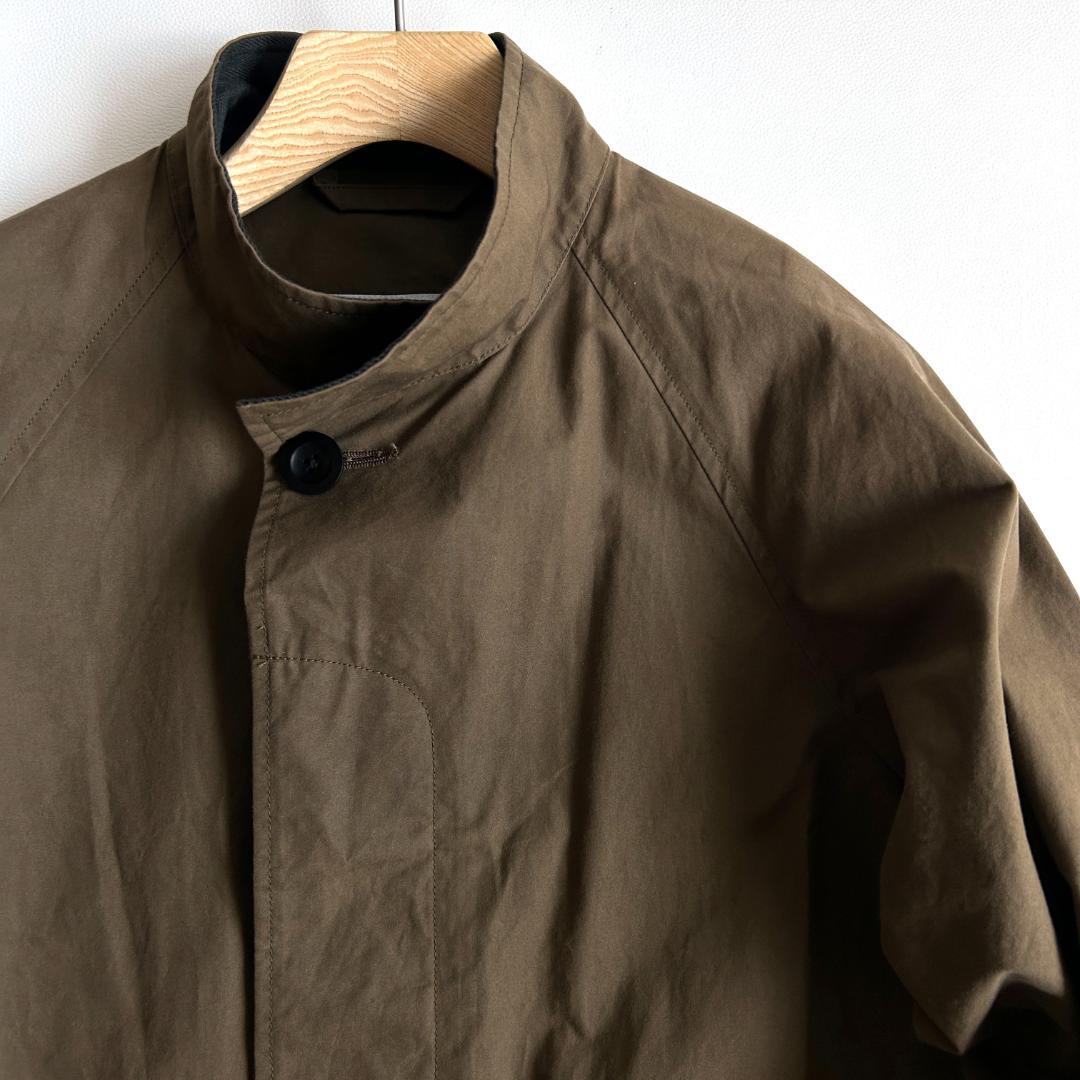 【極美品】MHL. オイルドコットン スタンドカラー ロングコート