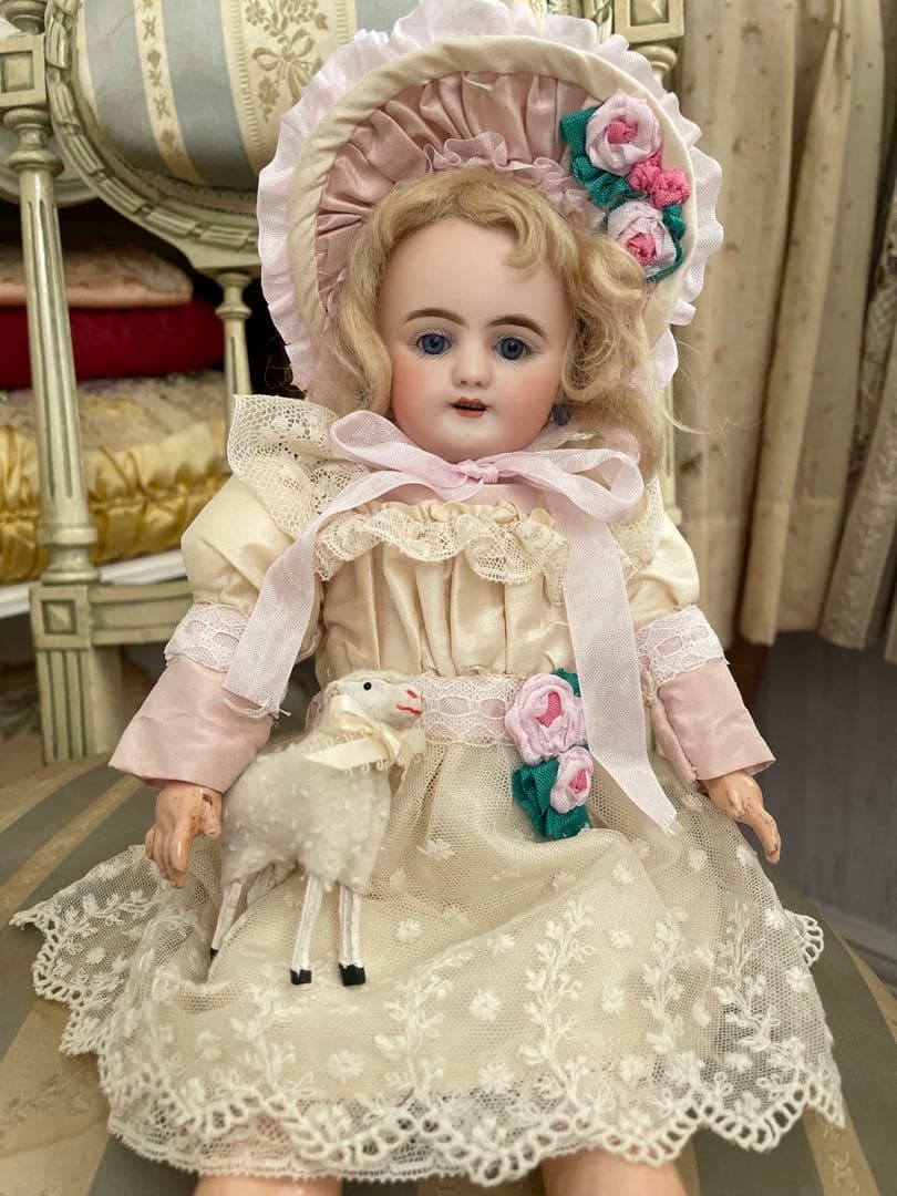 ˚✧₊⁎断捨離SALE⁎⁺˳✧༚ ♡シルク ドールドレス & ボネ♡ビスクドール