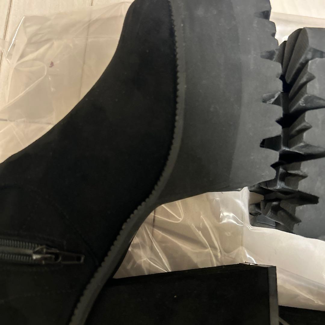 EMODA ニーハイスクエアフィットロングブーツ 厚底 ブラック L 24.5