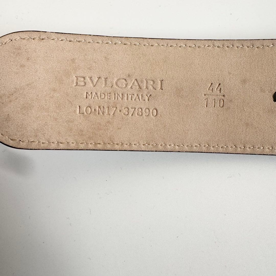 【極美品】BVLGARI サークルロゴ シルバー ベルト レザー ブラック